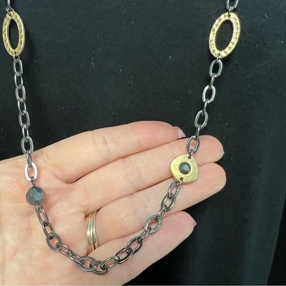 lia sophia Modesto Necklace NEW WITH TAG🏷 gun metal & gold tone - Picture 7 of 10
